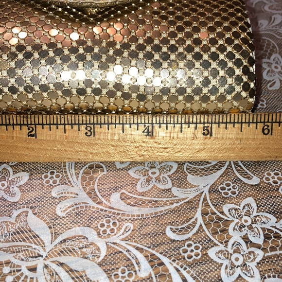GT metallic evening bag 5 3/4” x 4” w/19” x 2 metallic strap worn in/out. $8 - Picture 8 of 9